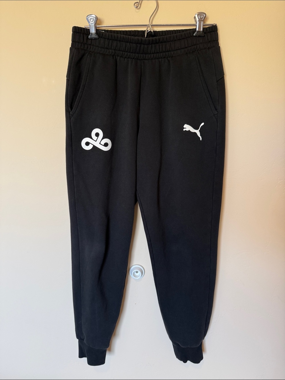 Puma Black Jogger Sweatpants with White Logos